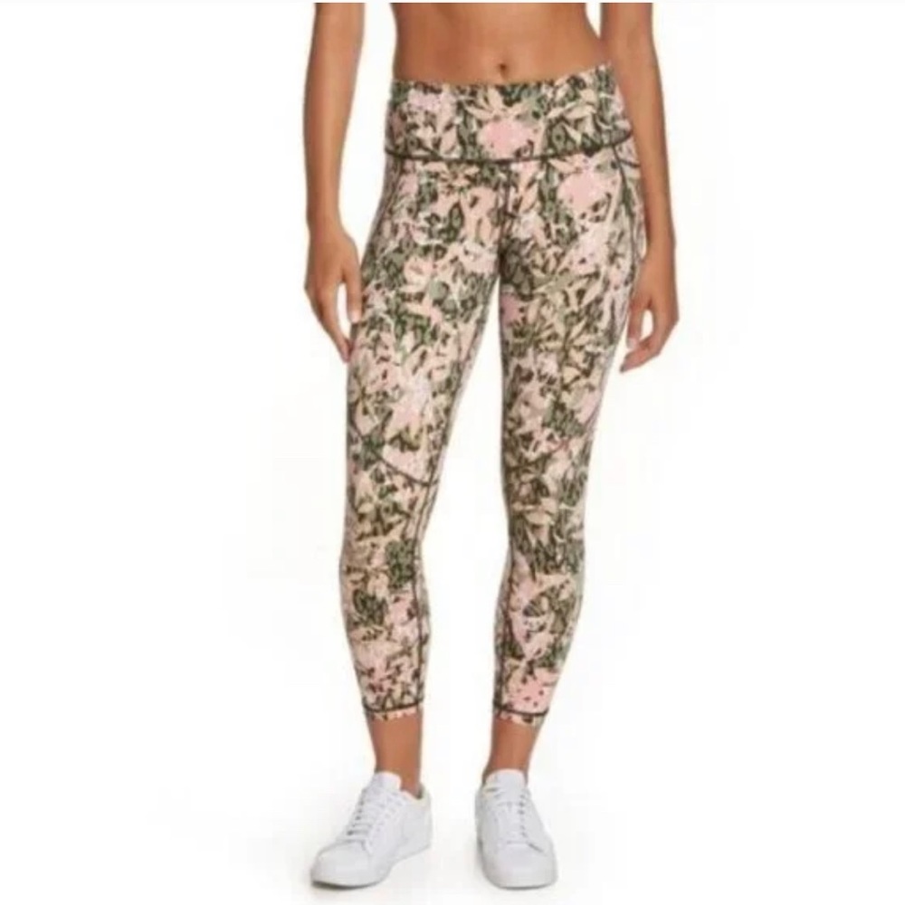 Sweaty Betty BNWT “power" tights sz S NEW pull on floral pink/green